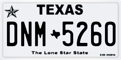 TX license plate DNM5260