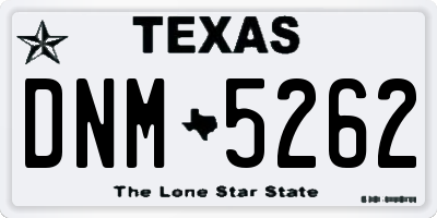 TX license plate DNM5262
