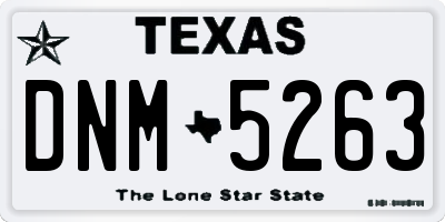 TX license plate DNM5263