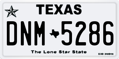 TX license plate DNM5286