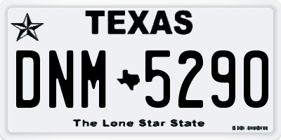 TX license plate DNM5290