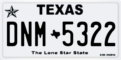 TX license plate DNM5322