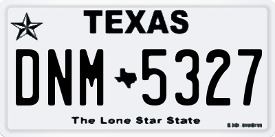 TX license plate DNM5327