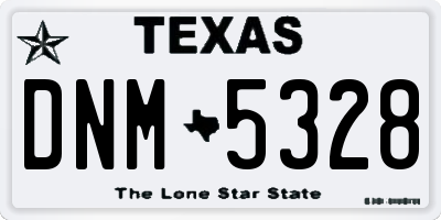 TX license plate DNM5328