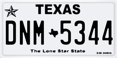 TX license plate DNM5344