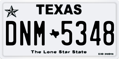 TX license plate DNM5348