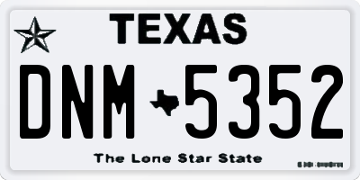 TX license plate DNM5352