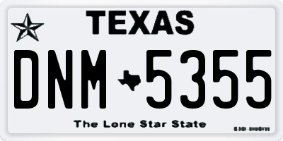 TX license plate DNM5355