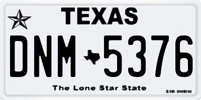 TX license plate DNM5376