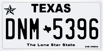 TX license plate DNM5396