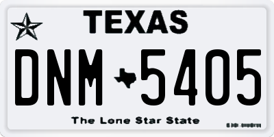 TX license plate DNM5405