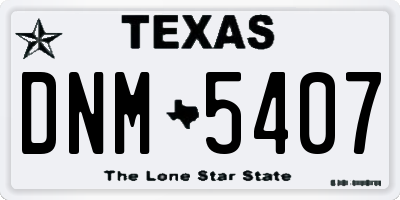 TX license plate DNM5407