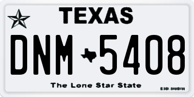 TX license plate DNM5408