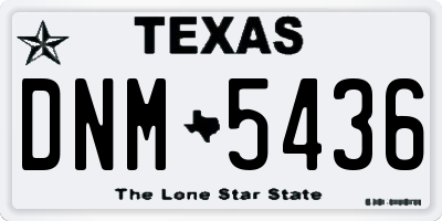 TX license plate DNM5436