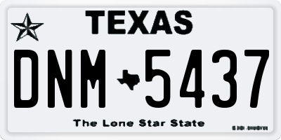 TX license plate DNM5437
