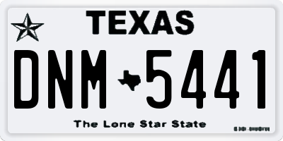 TX license plate DNM5441