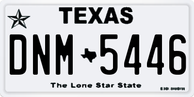 TX license plate DNM5446
