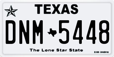 TX license plate DNM5448