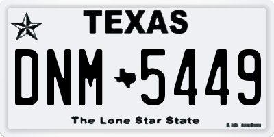 TX license plate DNM5449