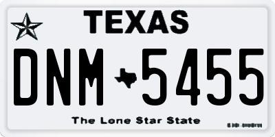 TX license plate DNM5455