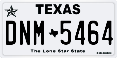 TX license plate DNM5464