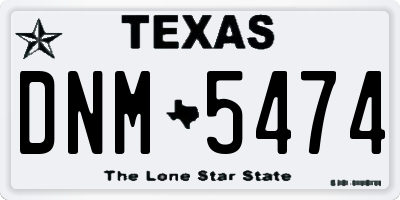 TX license plate DNM5474