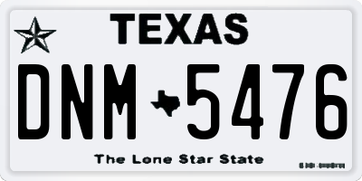 TX license plate DNM5476