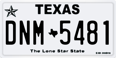 TX license plate DNM5481