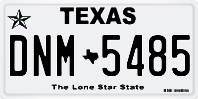 TX license plate DNM5485