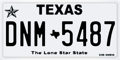 TX license plate DNM5487