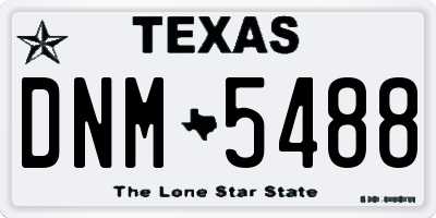 TX license plate DNM5488