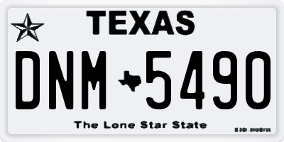 TX license plate DNM5490