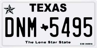 TX license plate DNM5495