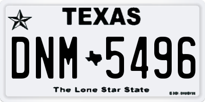 TX license plate DNM5496
