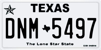 TX license plate DNM5497