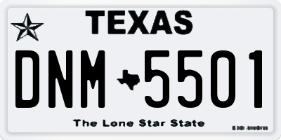 TX license plate DNM5501
