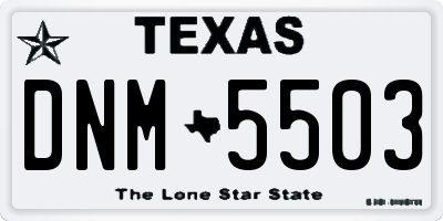 TX license plate DNM5503