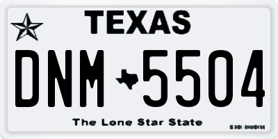 TX license plate DNM5504