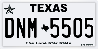 TX license plate DNM5505