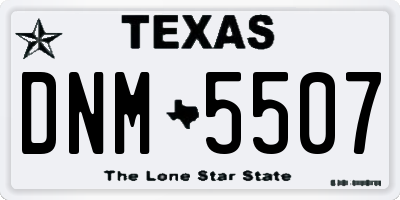 TX license plate DNM5507
