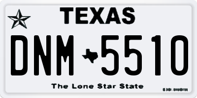 TX license plate DNM5510