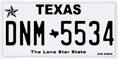 TX license plate DNM5534
