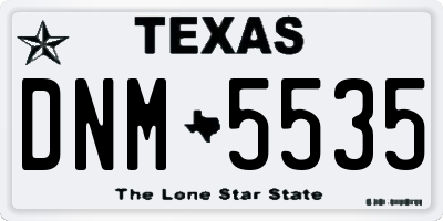 TX license plate DNM5535