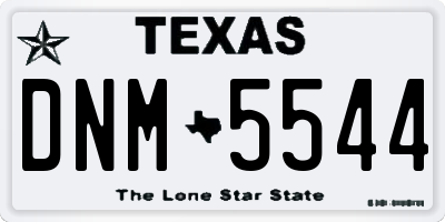 TX license plate DNM5544