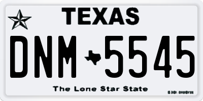 TX license plate DNM5545