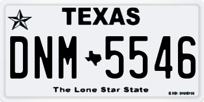 TX license plate DNM5546