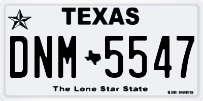 TX license plate DNM5547