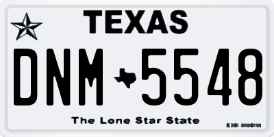TX license plate DNM5548