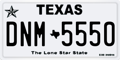 TX license plate DNM5550
