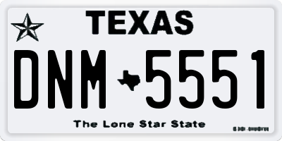 TX license plate DNM5551